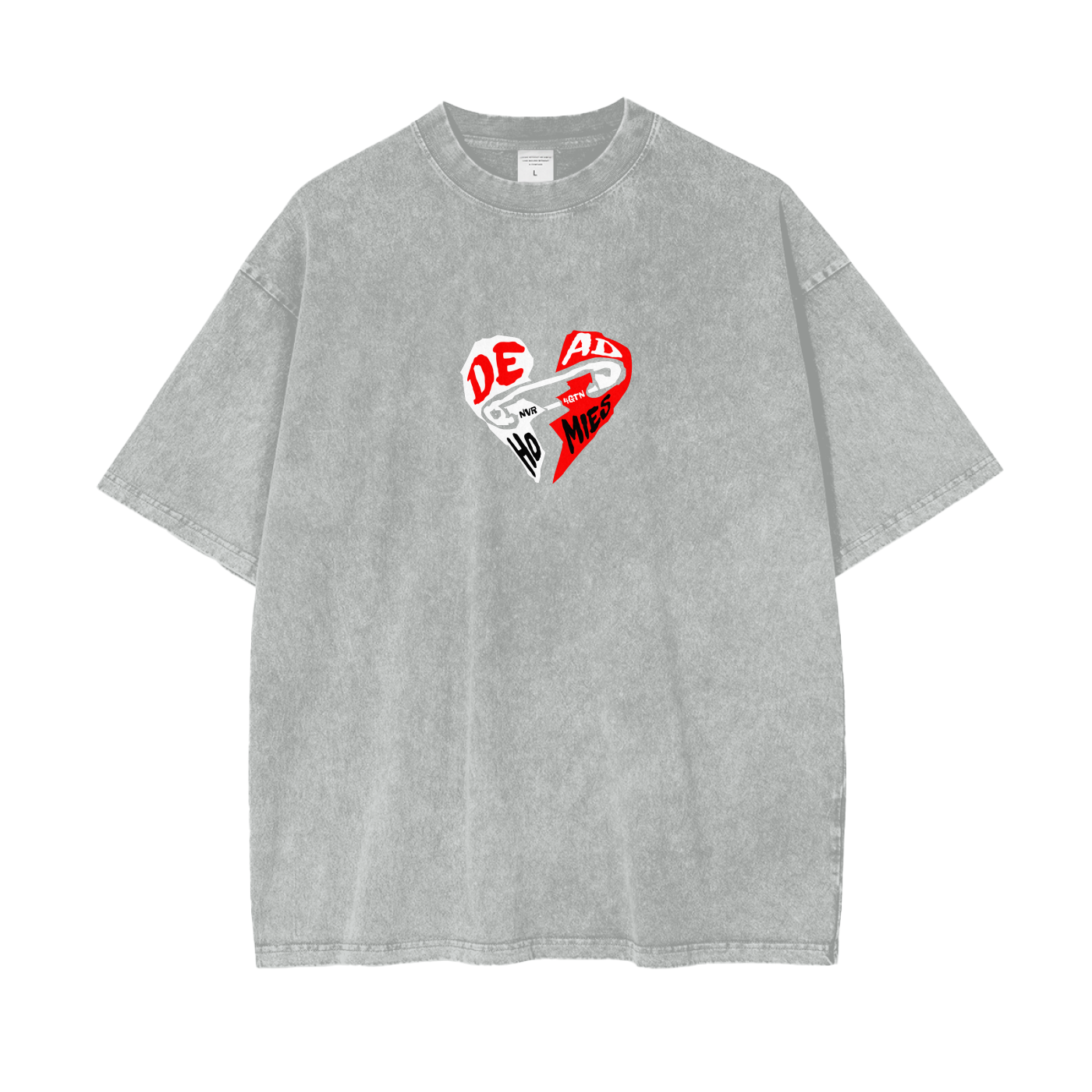 Heart Clip - Acid Wash Oversize Tee