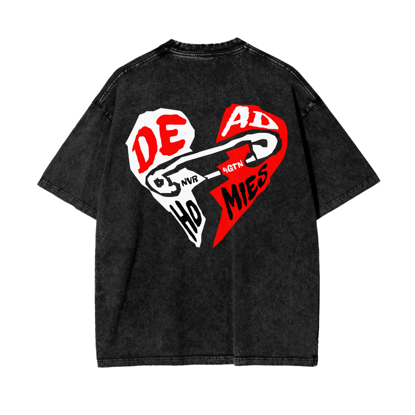 Heart Clip - Acid Wash Oversize Tee