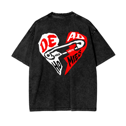 Heart Clip - Acid Wash Oversize Tee