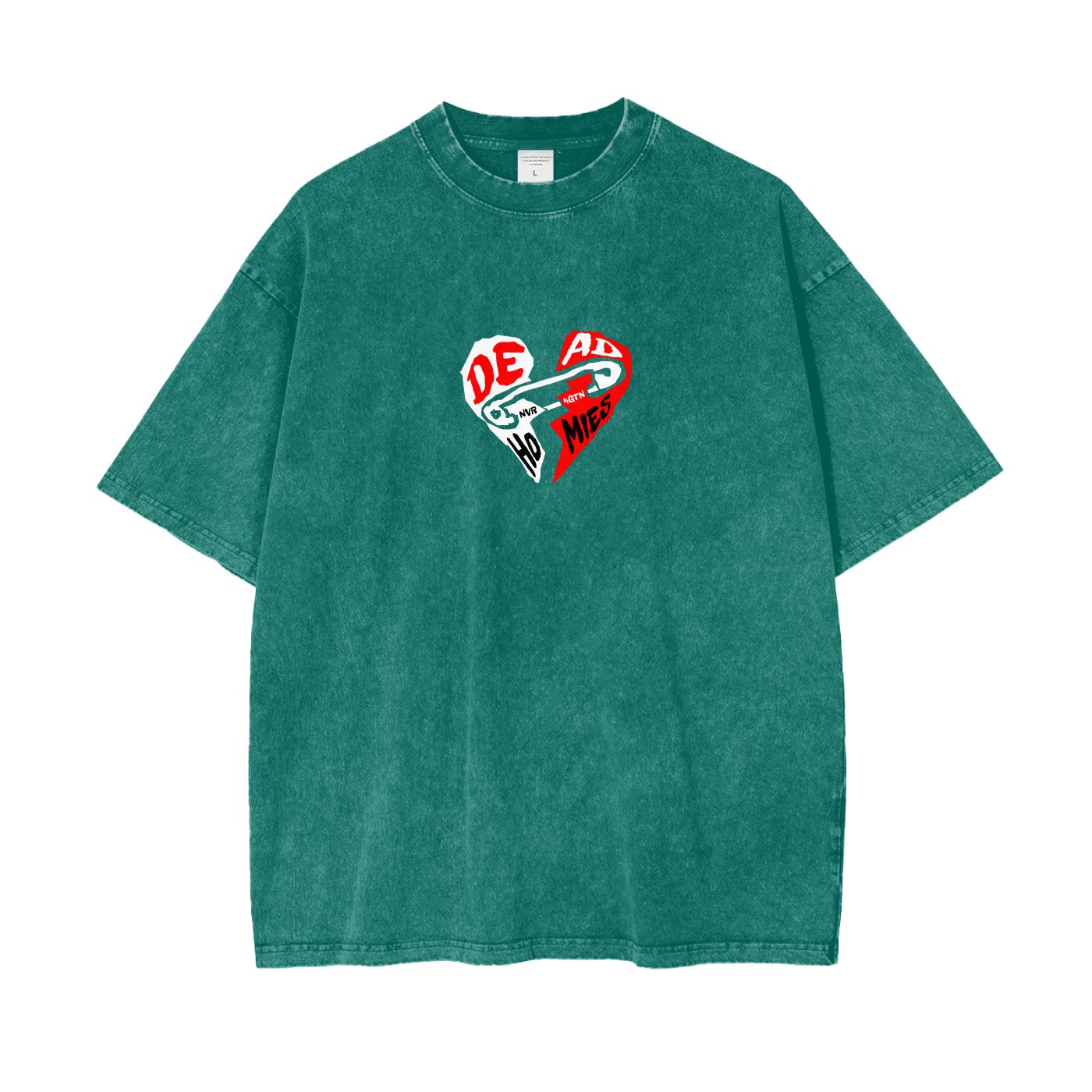 Heart Clip - Acid Wash Oversize Tee