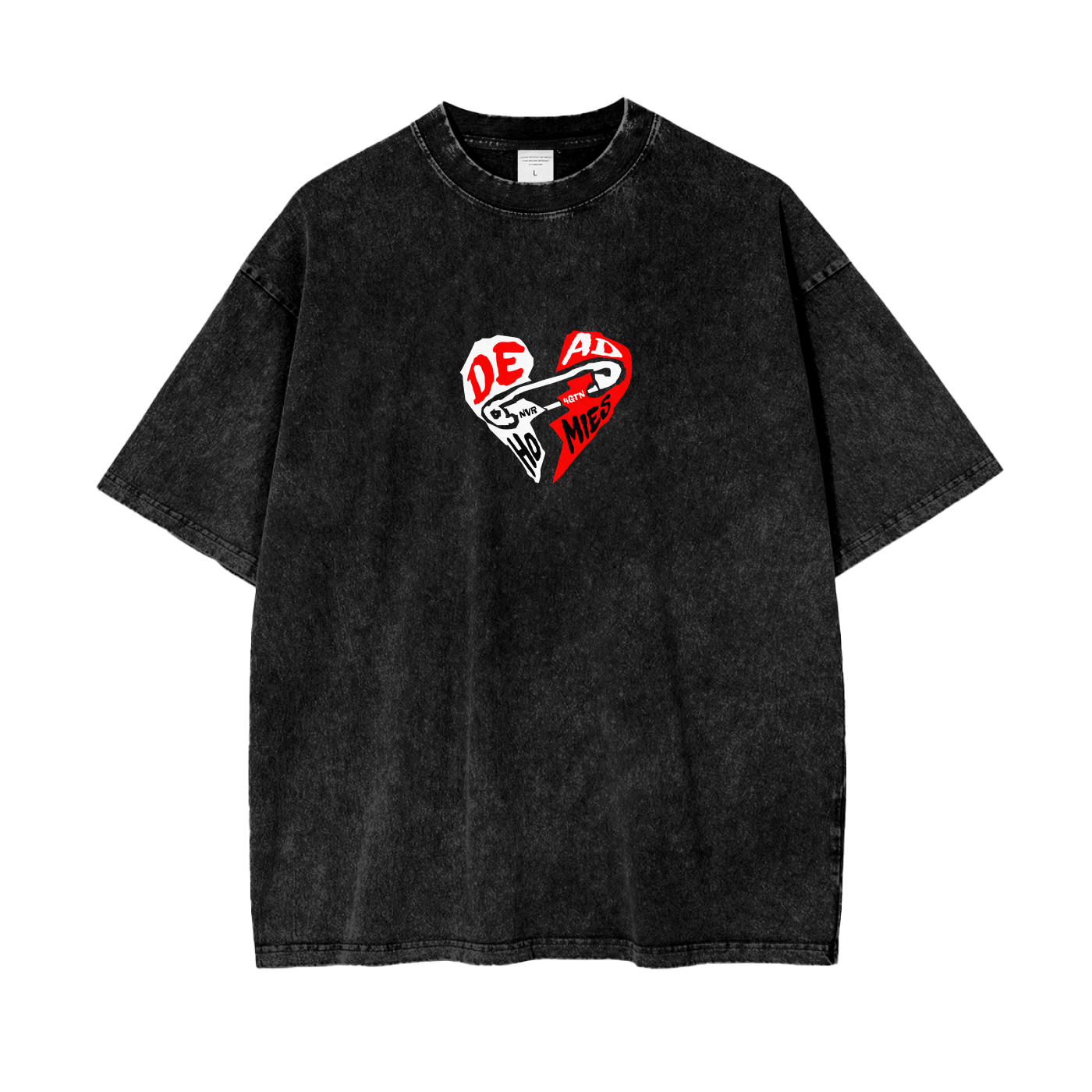 Heart Clip - Acid Wash Oversize Tee
