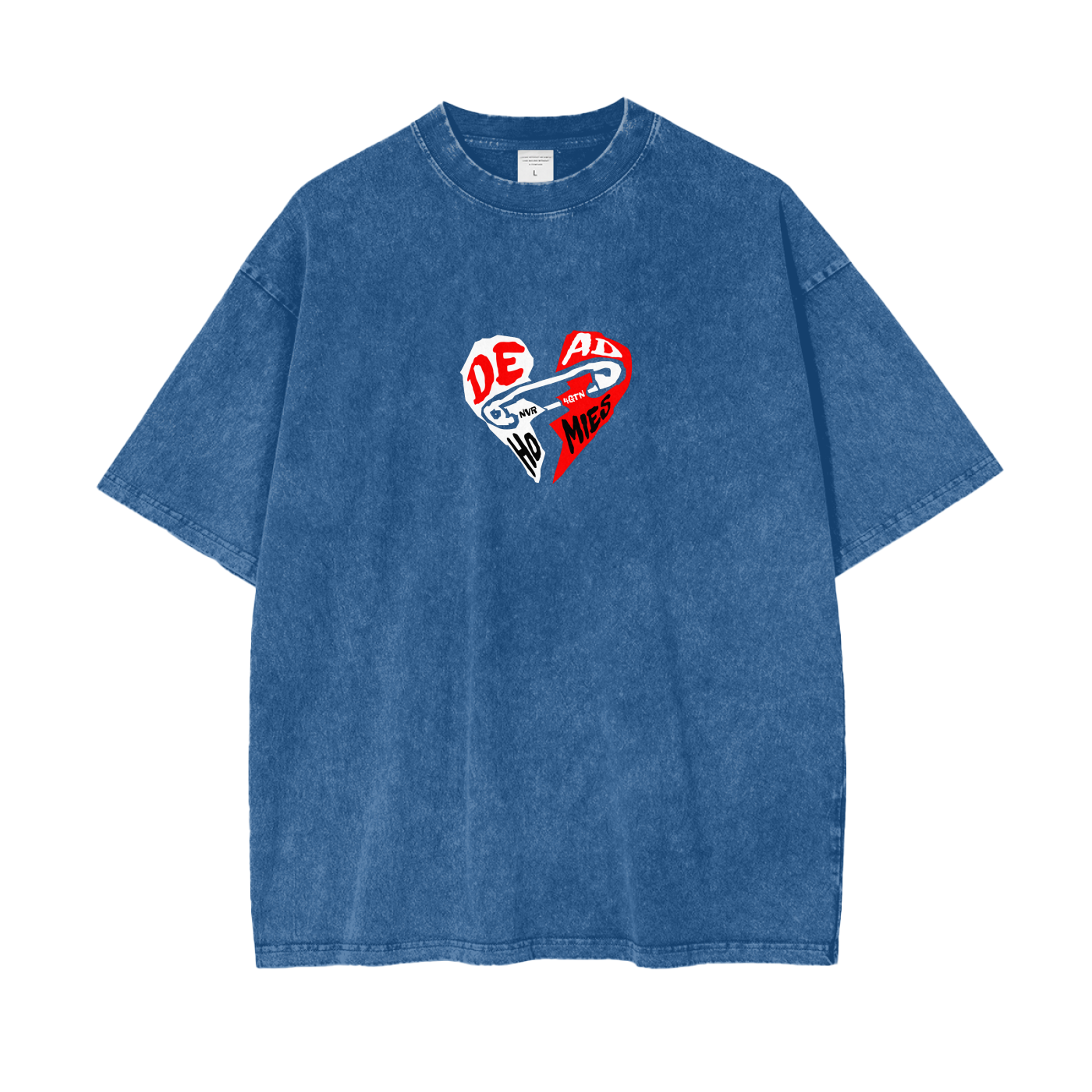 Heart Clip - Acid Wash Oversize Tee