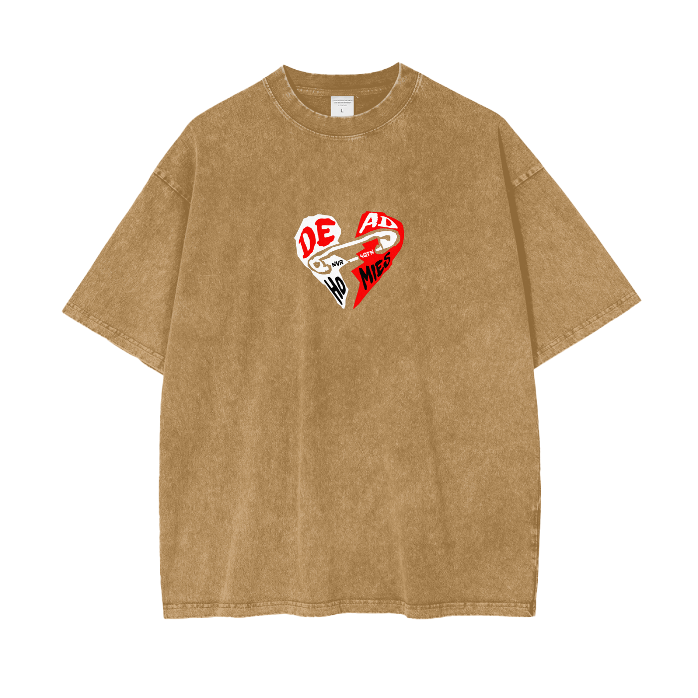 Heart Clip - Acid Wash Oversize Tee