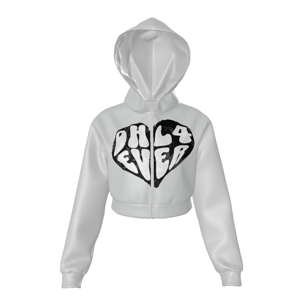 Dhrome Heart - Women's Zip Up Crop Hoodie